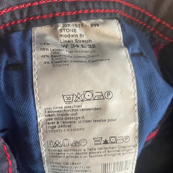 Alberto Navy Linen Stretch “Stone” Modern Fit Pants – 34x32 - Picture 8 of 8